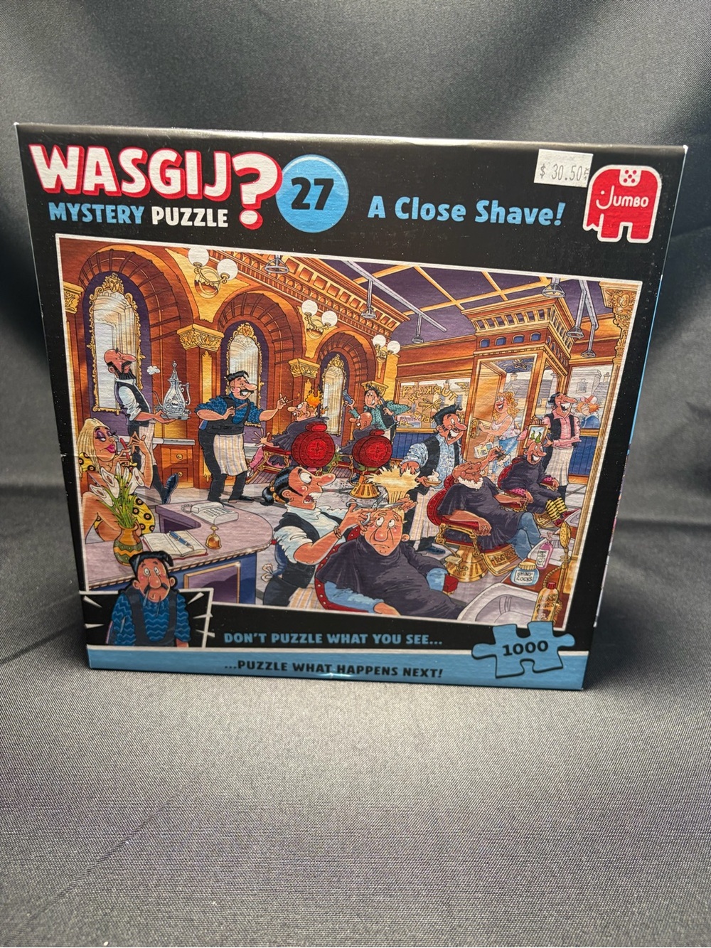 Wasgij Mystery Puzzle 27 A Close Shave! - Black & Blue Packaging